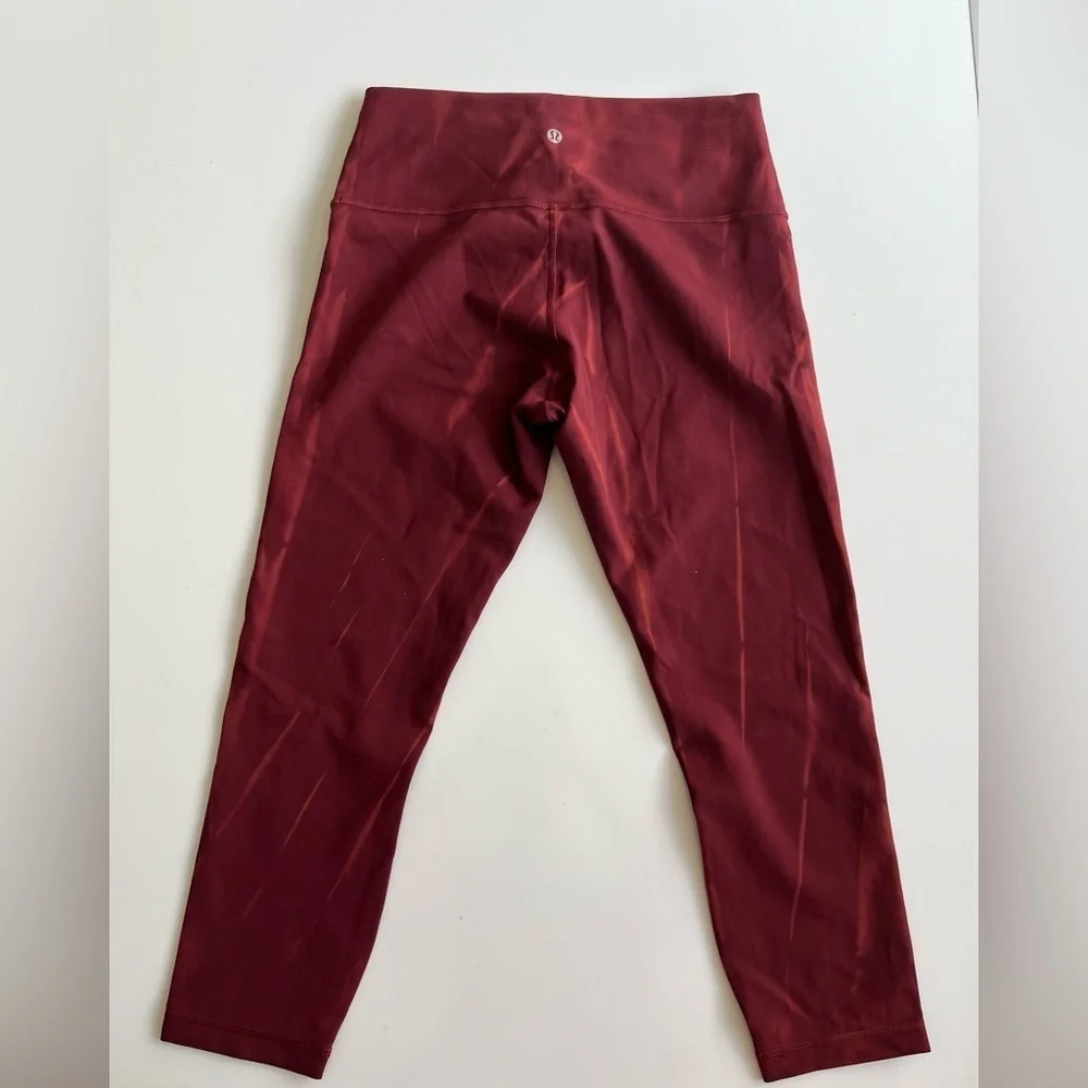 Lululemon Athletica Deep Red tie dye Leggings